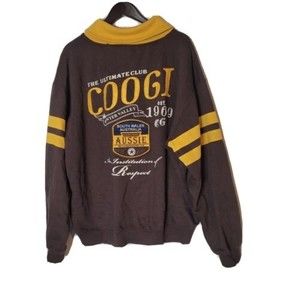 Coogi Australia Cardigan  Varsity Sweater Size 2XL Brown Gold Est.1969